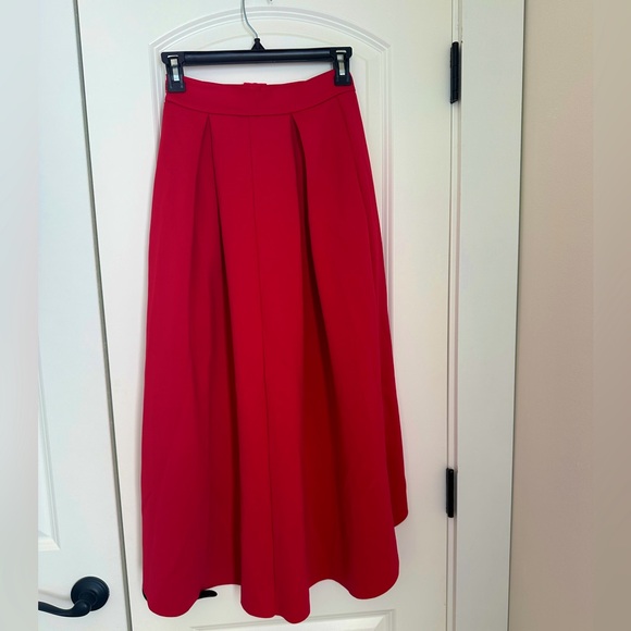 ASOS DESIGN red midi scuba prom skirt with bow front size 0 - Picture 3 of 9